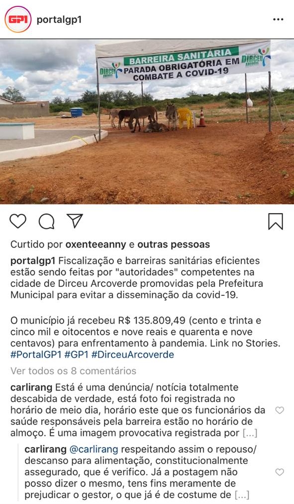 Fake News divulgada com intuito de desmoralizar o trabalho feito pelas equipes.